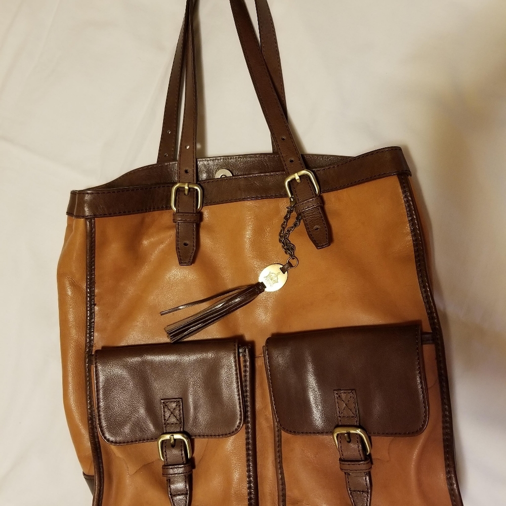 CROWN VINTAGE Leather Tote Bag